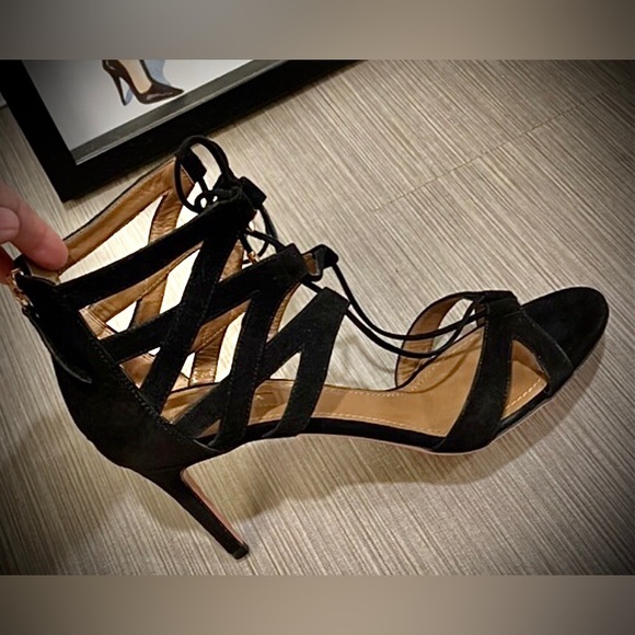 Aquazzura Black Strappy Heels - Picture 5 of 12